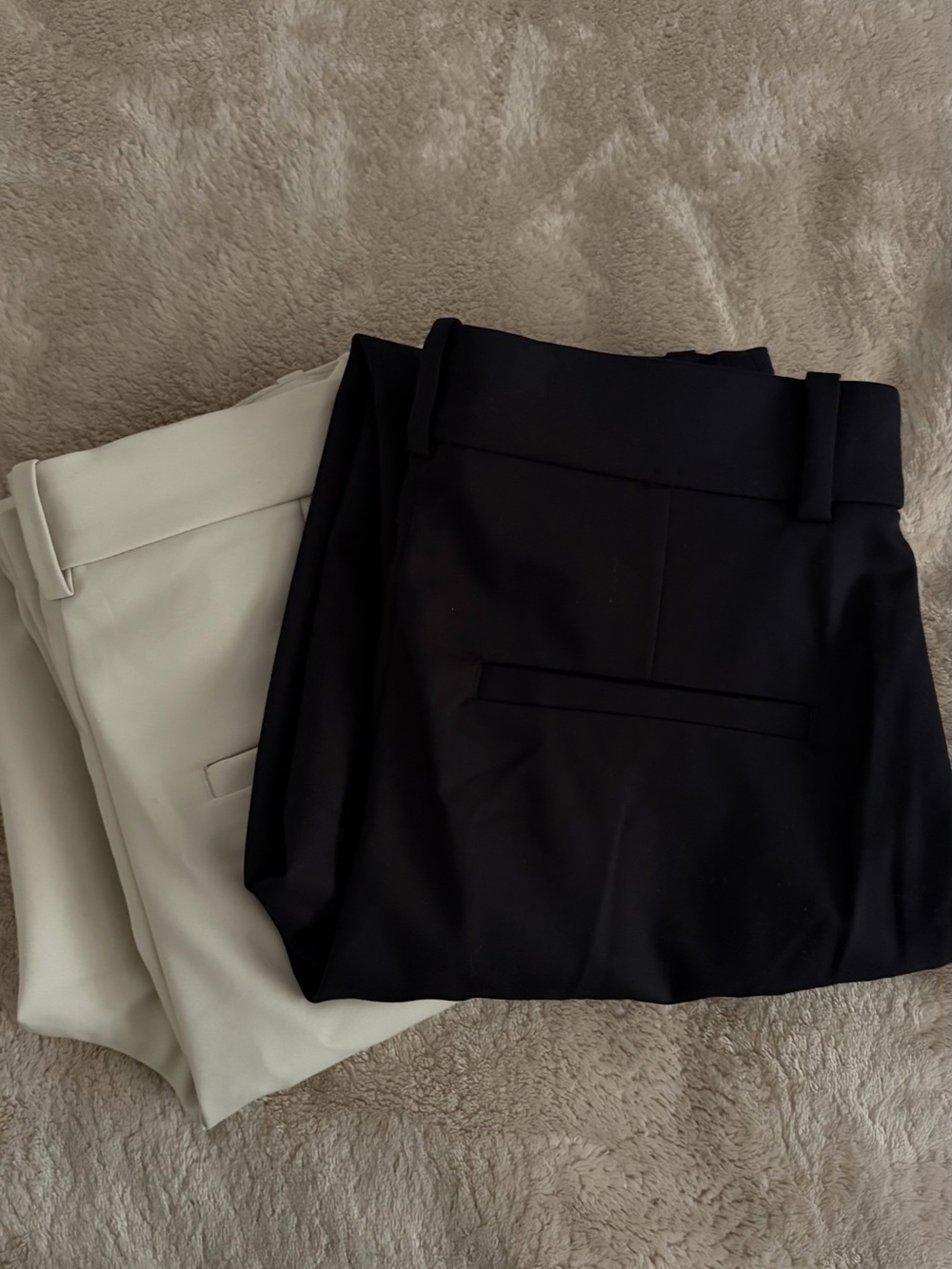 H&M Tailored Trousers in Black and Cream